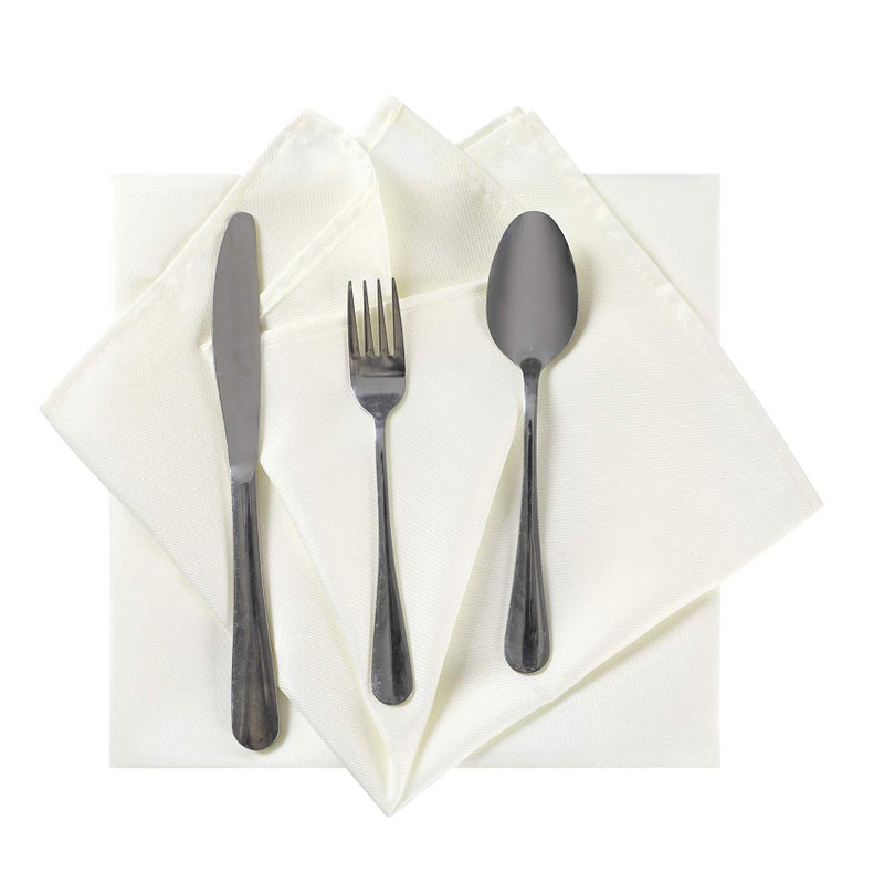 Cupuamon Cloth Napkins 20x20 inch Washable Polyester Dinner Napkins Soft Table Napkins for Wedding Party Dining Banquet(Ivory,50PCS) - Image 4